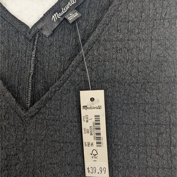 NWT Madewell V-Neck Sleeveless Crop Top Black Women's Size Large Style NL022 - Picture 7 of 11